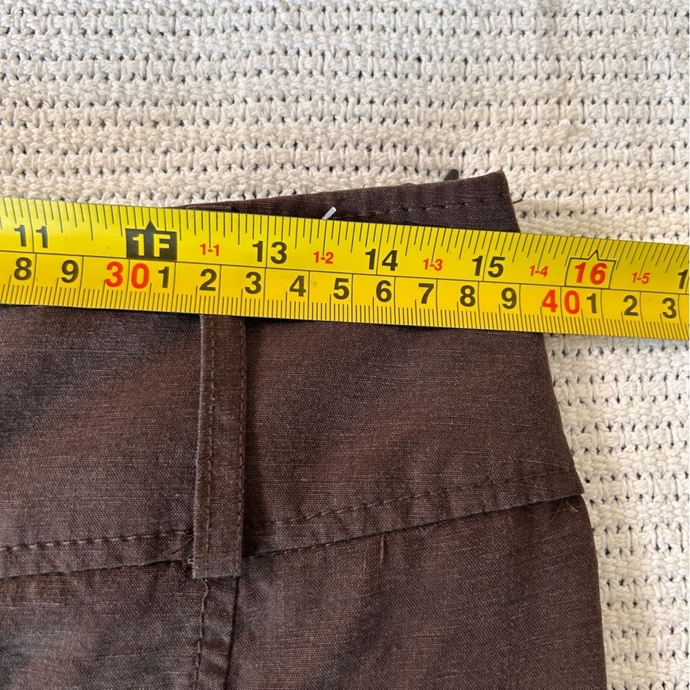 Marks & Spencer Women’s Size 8 Brown Button-Front Maxi Skirt Linen Blend Safari - Picture 12 of 14
